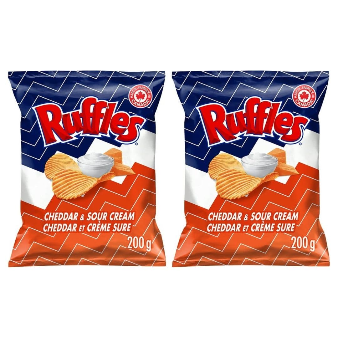 Ruffles New Cheddar & Sour Cream Chips, 200g/7.05 oz (Shipped from Canada )