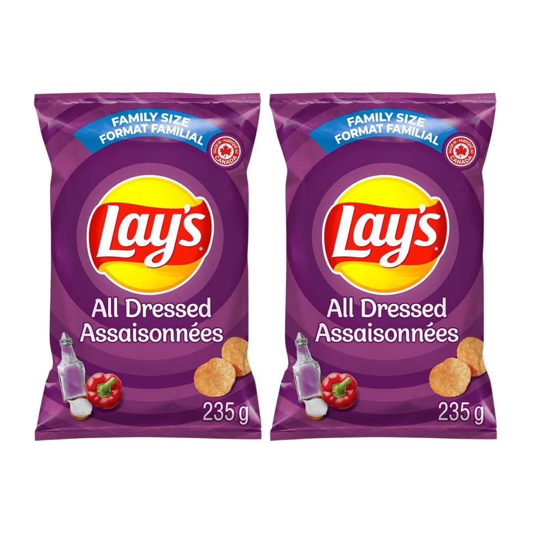 Lays All Dressed Potato Chips Family Bag pack of 2