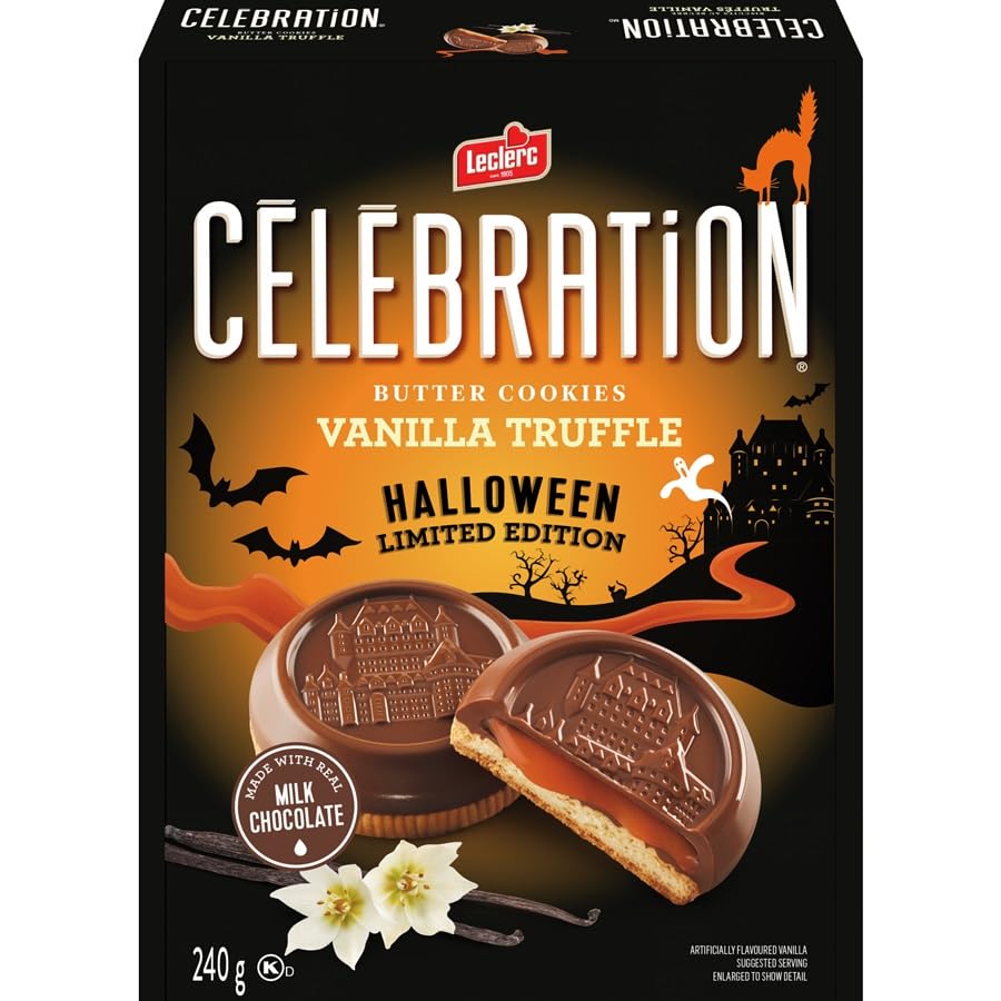 Leclerc Butter Cookies Vanilla Truffle Halloween Limited Edition, 240g/8.4oz (Shipped from Canada)