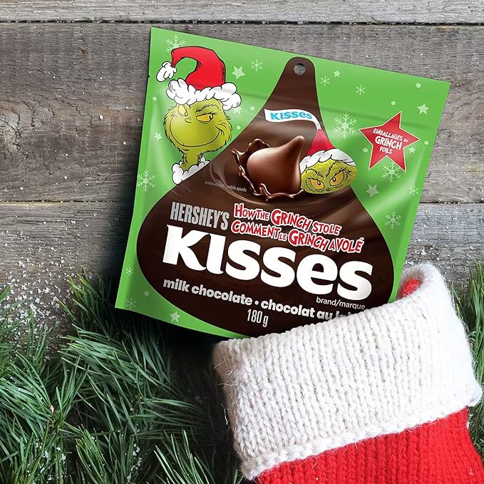 Hershey's Kisses How the Grinch Stole Kisses, Milk Chocolate, 180g/6.3 oz (Shipped from Canada)