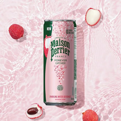 Maison Perrier Forever Lychee, Sparkling Water Beverage, Natural Lychee Flavour, No Calories, No Sweeteners, No Sodium, Sourced & Bottled In France, 8 x 330ml/11.2 fl. oz (Shipped from Canada)