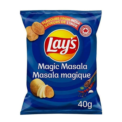 Lays Magic Masala Ridged Flavoured Potato Chips, 40 x 40g/1.4 oz (Shipped from Canada)