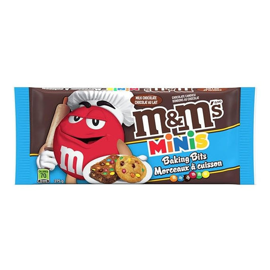 M&Ms Minis Milk Chocolate Candies, Baking Bits, Pouch, 275g/9.7 oz (Includes Ice Pack) Shipped from Canada