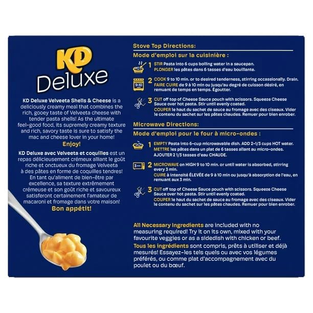 Kraft Deluxe Velveeta & Shells, 350g/12.35oz (Shipped from Canada)