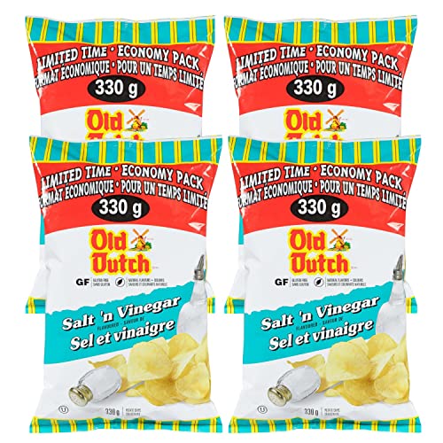 Old Dutch Salt Vinegar Potato Chips pack of 4