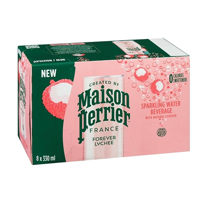 Maison Perrier Forever Lychee, Sparkling Water Beverage, Natural Lychee Flavour, No Calories, No Sweeteners, No Sodium, Sourced & Bottled In France, 8 x 330ml/11.2 fl. oz (Shipped from Canada)