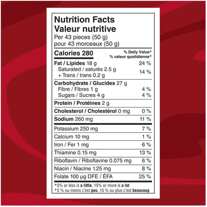 Cheetos Crunchy Ketchup Flavour nutrition facts