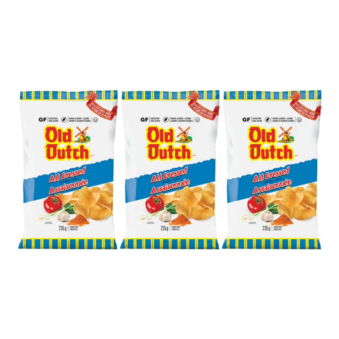 Old Dutch All Dressed Potato Chips  pack of 3