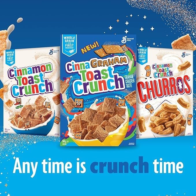 Cinnamon Toast Crunch Kids Breakfast Cereal, Family Size, Whole Grains, 591g/20.8 oz (Shipped from Canada)