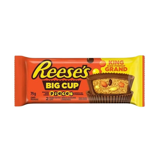 REESE'S Big Cup stuffed with PIECES King Sized Candy Bar, 79 g/2.8 oz (Includes Ice Pack) Shipped from Canada