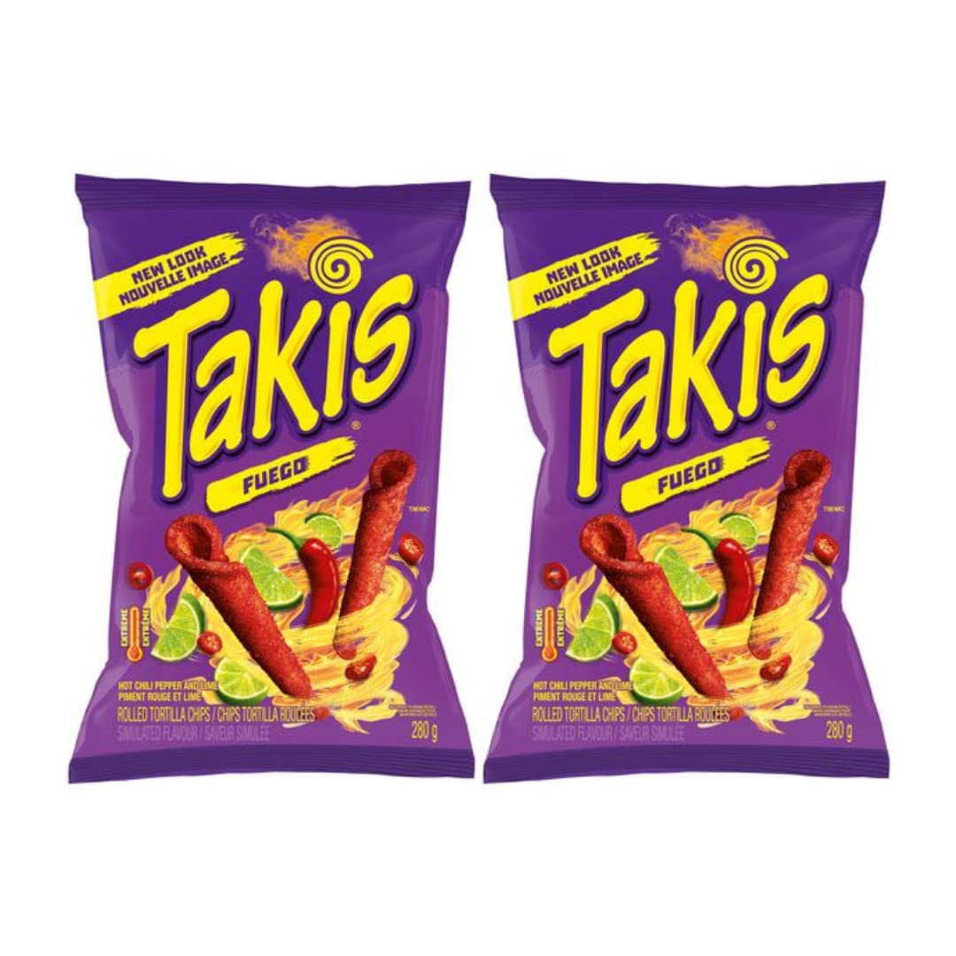 Takis Fuego Spicy Chili Pepper Lime  pack of 2