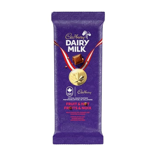 Cadbury Dairy Milk Fruit & Nut Chocolate Bars, 100 g/3.5 oz (Includes Ice Pack) Shipped from Canada