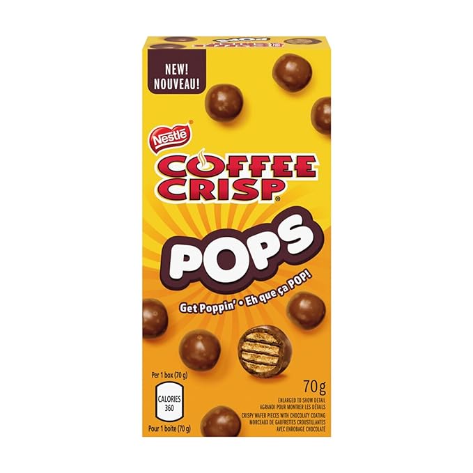 Coffee Crisp Pops Chocolaty Snacks Carton 70g/2.46oz (Shipped from Canada)