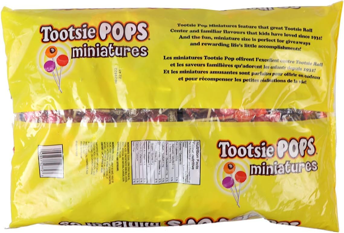 Tootsie Assorted Miniatures Pops, 275 Pieces, 1.4 kg/3 lbs (Shipped from Canada)