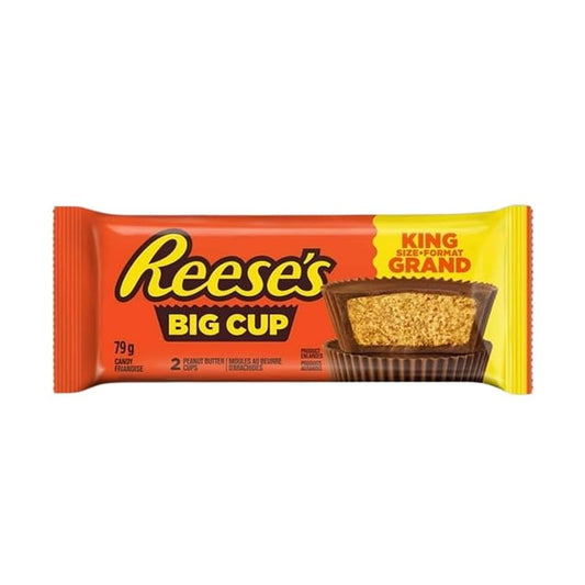 REESE'S Big Cup PEANUT BUTTER CUPS Candy, King Size, 79 g/2.8 oz (Includes Ice Pack) Shipped from Canada