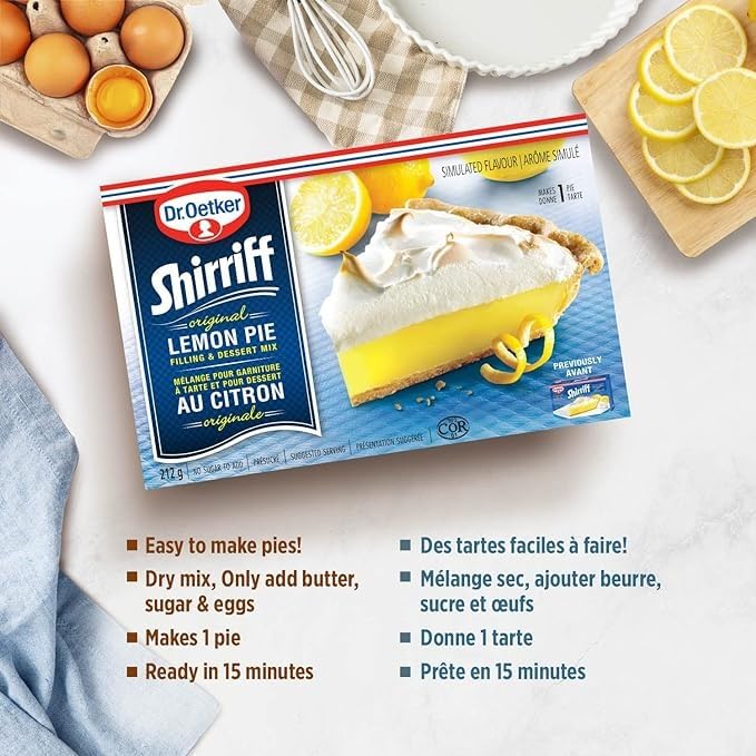 Generic Dr Oetker Shirriff Pie Filling, Lemon, 212g/7.5 oz (Shipped from Canada)