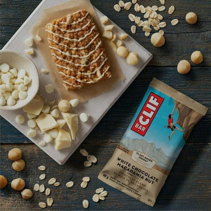 Clif bar White Chocolate Macadamia Nut, Energy Bars, Plant Based Food, Non-GMO, 12 x 68g/2.4 oz (Shipped from Canada)