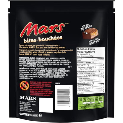 MARS Peanut Free Chocolate Candy Bites, Sharing Bag 400g/14.10oz (Includes Ice Pack) (Shipped from Canada)