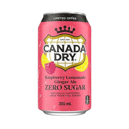 Canada Dry Raspberry Lemonade Ginger Ale Zero Sugar, 12 x 355ml/12 fl. oz (Shipped from Canada)