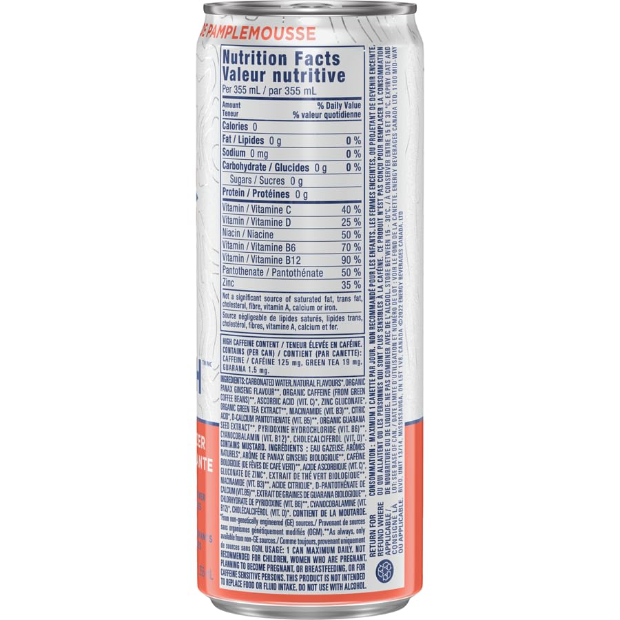 Pure North Grapefruit Lemonade Can, 355 mL/12 fl. oz (Shipped from Canada)