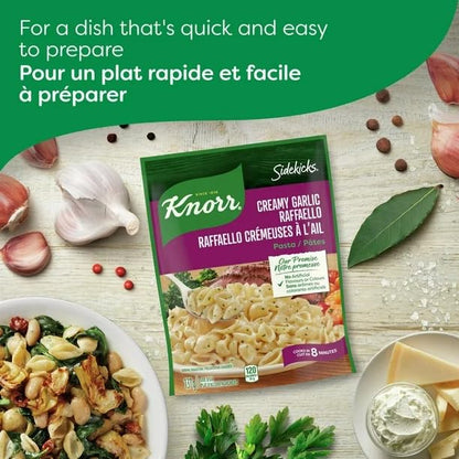 Knorr Sidekicks Creamy Garlic Raffaello Pasta Side Dish, Pasta Side Dish, 137g/4.8 oz (Shipped from Canada)