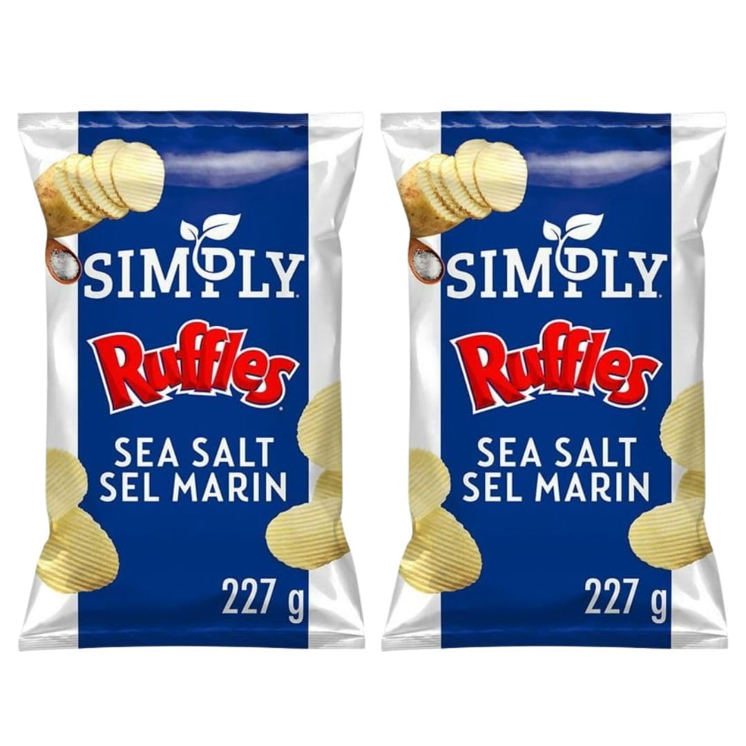 Simply RUFFLES Sea Salt Potato Chips, 227g/8 oz (Shipped from Canada)