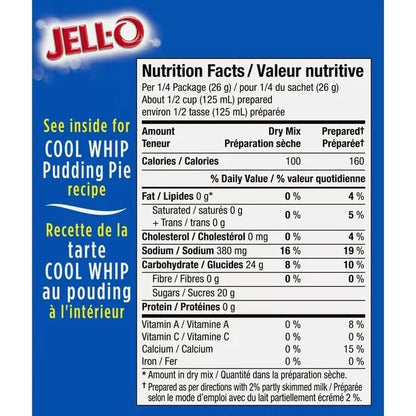 Jell-O Vanilla Instant Pudding Mix, 102g/4oz (Shipped from Canada)