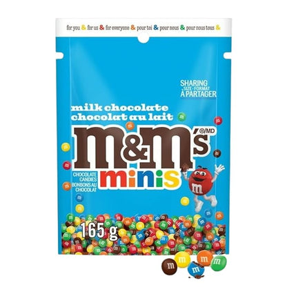 M&Ms, Mini Milk Chocolate Candies, Sharing Bag, 165g/5.8 oz (Includes Ice Pack) Shipped from Canada