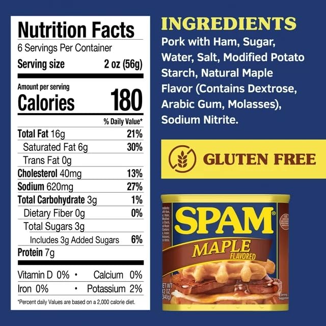 Spam Maple Flavored, 340g/12 oz (Shipped from Canada)