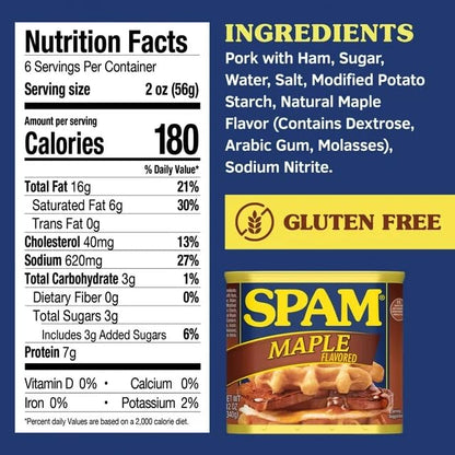 Spam Maple Flavored, 340g/12 oz (Shipped from Canada)