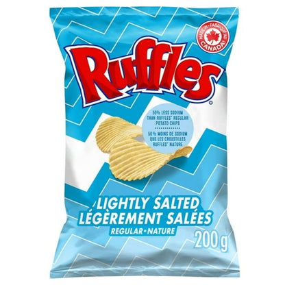 Ruffles New Regular Lightly Salted Potato Chips, 200g/7.05 oz (Shipped from Canada)