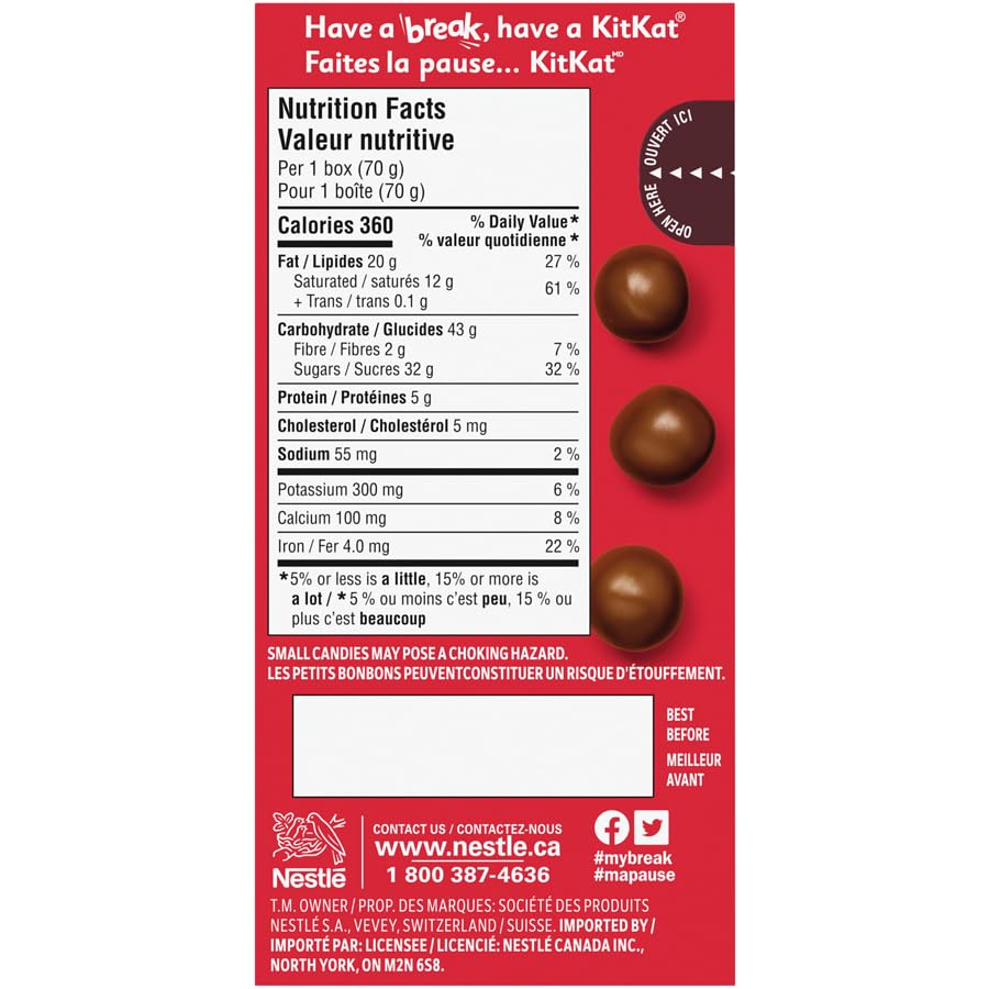 Kit Kat Pops Milk Chocolaty Snacks Carton, 70g/2.47oz (Shipped from Canada)