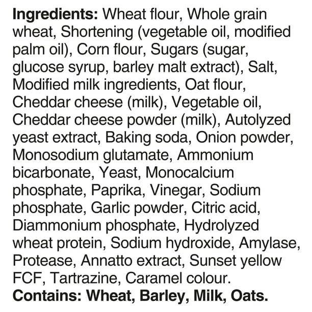 Christie Crispers Bits & Bites Cheddar Snack Mix Ingredients