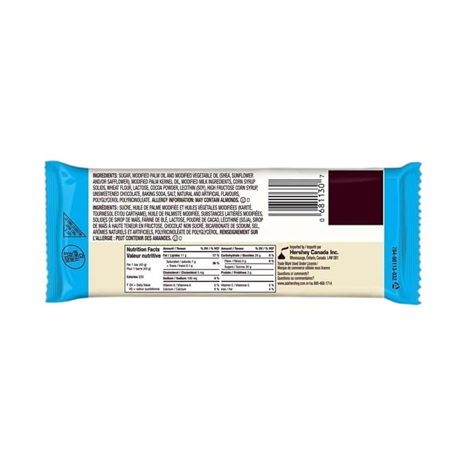 Hershey COOKIES 'N' CREME Full Size Candy Bar, 43 g/1.5 oz (Includes Ice Pack) Shipped from Canada