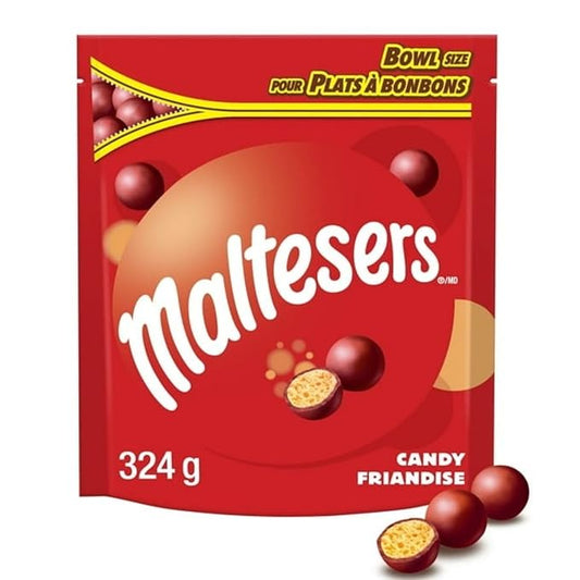 MALTESERS, Milk Chocolate Candy Bites, Bowl Size Bag, 324g/11.4 oz (Includes Ice Pack) Shipped from Canada