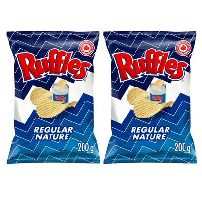 Ruffles New Regular Potato Chips, 200g/7.05 oz (Pack of 2) Shipped from Canada