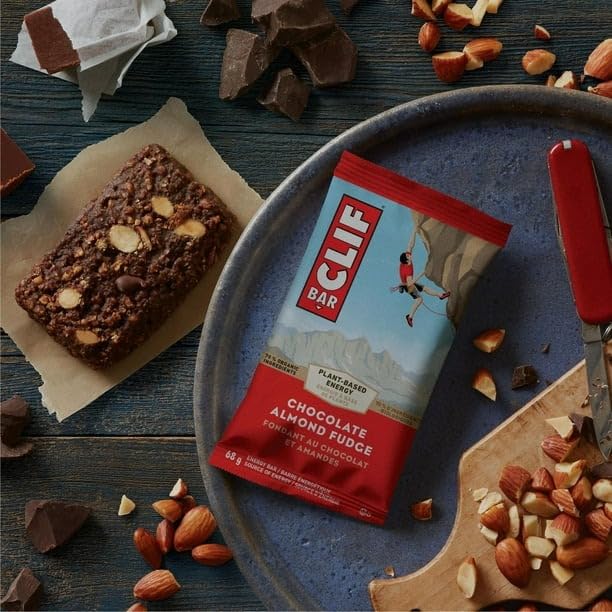 Clif bar Chocolate Almond Fudge Energy Bars, Non-GMO, Plant Based Food, 12 x 68g/2.4 oz (Shipped from Canada)