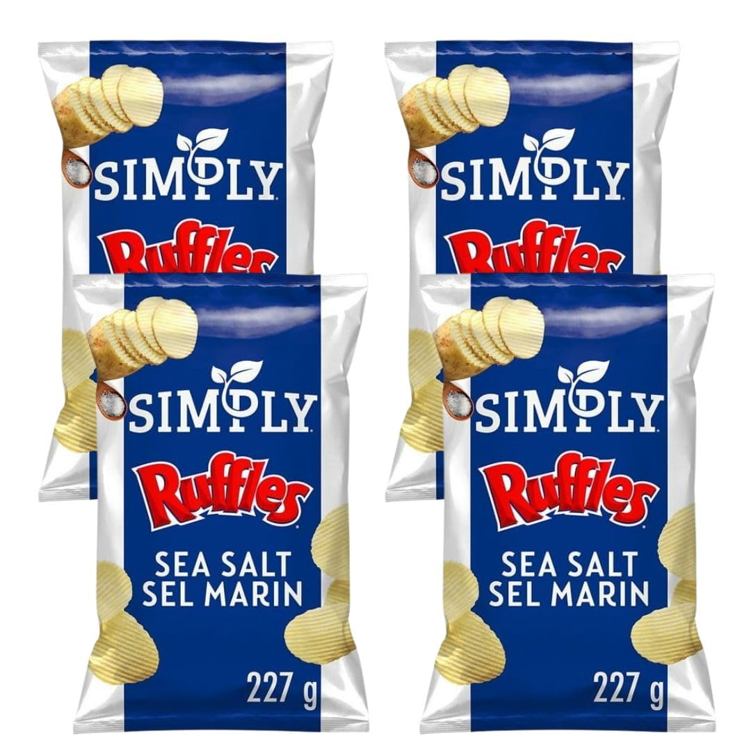 Simply RUFFLES Sea Salt Potato Chips, 227g/8 oz (Shipped from Canada)