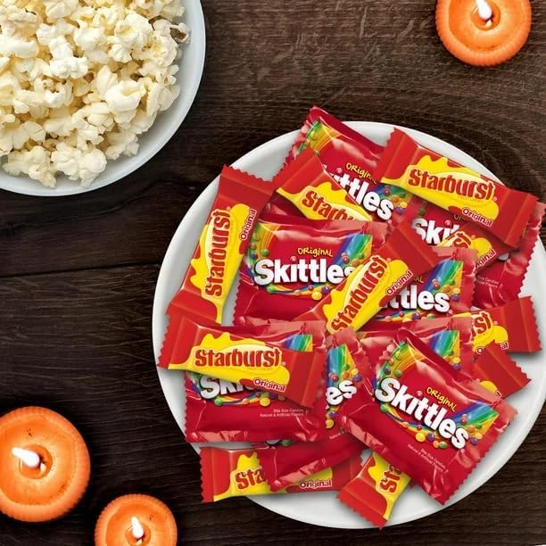 SKITTLES & STARBURST, Fruity Halloween Candy, 45 Count, 554g/19.5oz (Shipped from Canada)