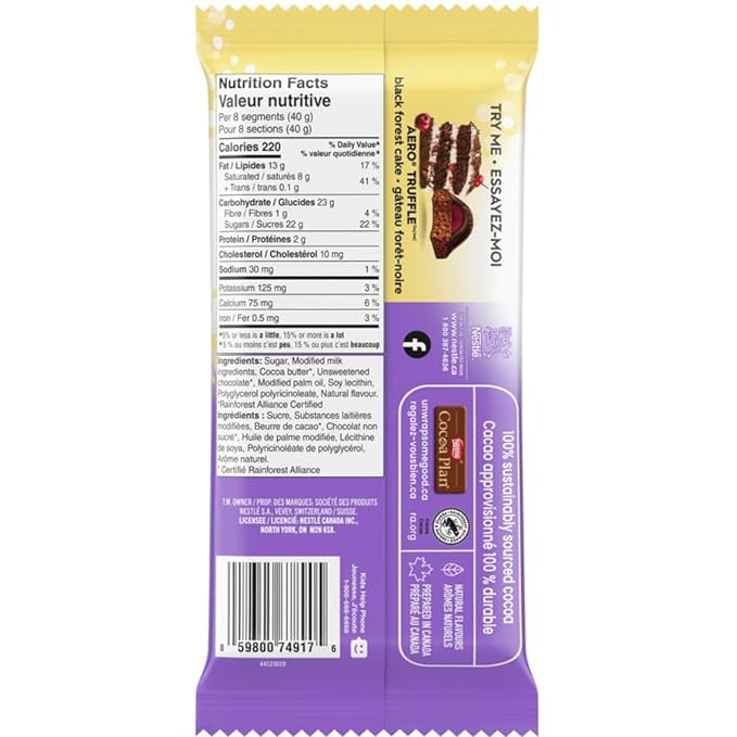 Aero Truffle Nanaimo Bar, Truffle Bar, 105g/3.7 oz (Includes Ice Pack) Shipped from Canada