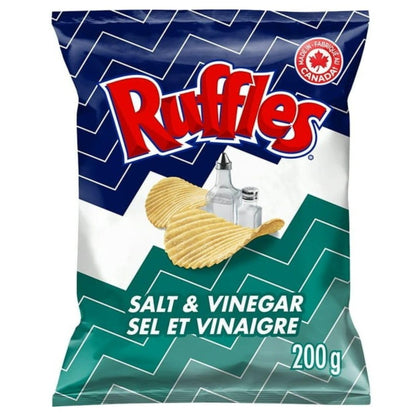 Ruffles New Salt & Vinegar Potato Chips, 200g/7.05 oz (Shipped from Canada)