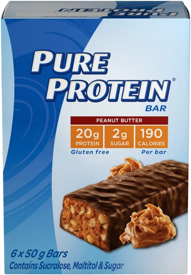 Pure Protein Chocolate Peanut Butter 6 X 50g Bars, 300g/10.5oz (Shipped from Canada)