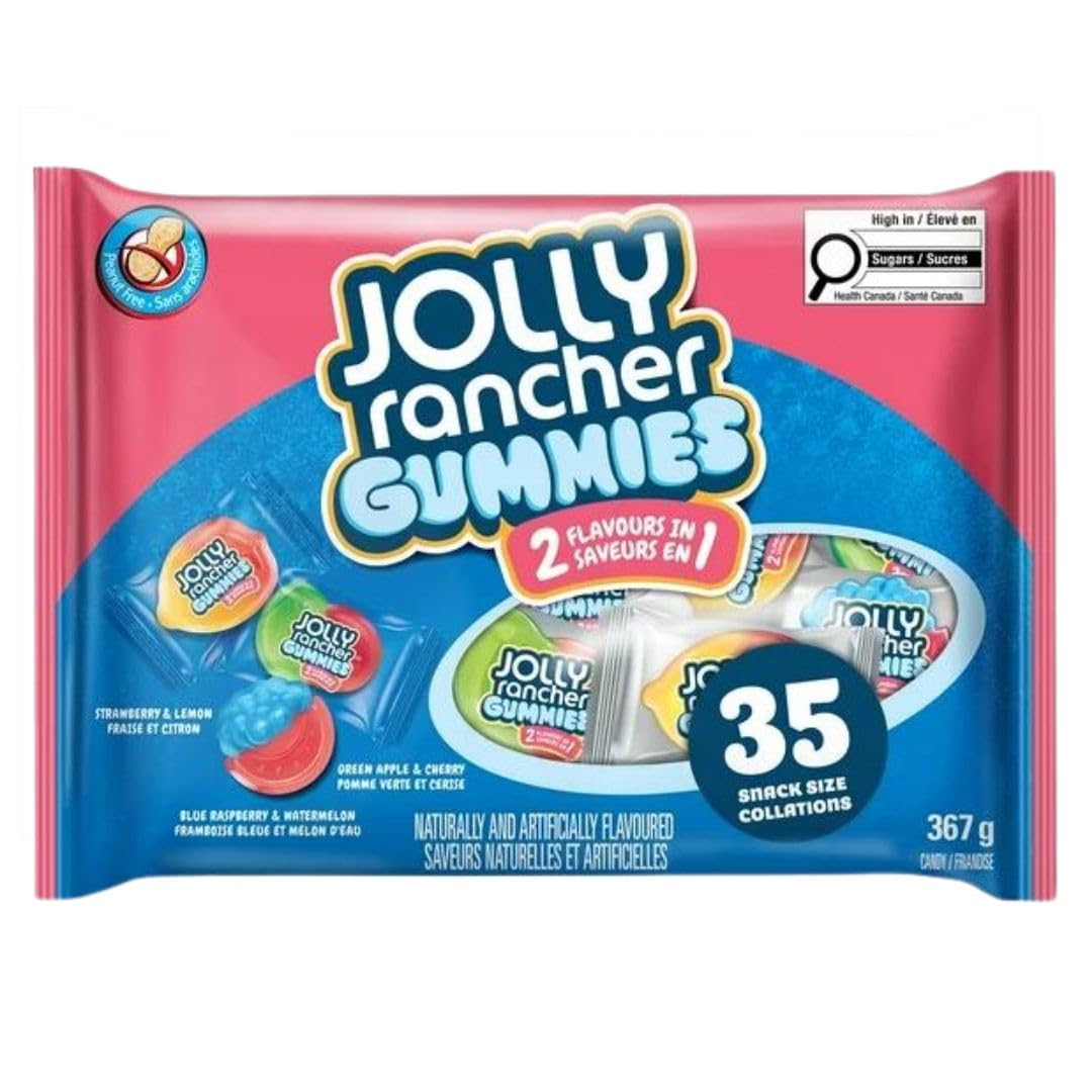 Jolly Ranchers 2-in-1 Gummies Snack Size, 35ct, 367 g/12.9oz (Shipped from Canada)