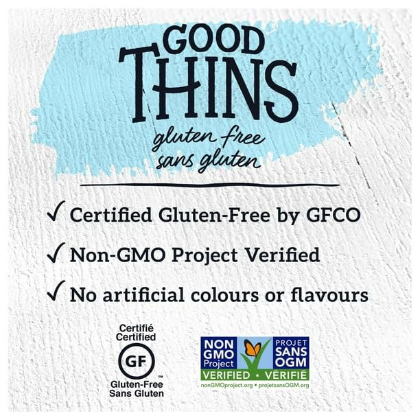 Vegetable Thins, Good Thins Corn Sea Salt Crackers - Gluten Free, 100g/3.5 oz (Shipped from Canada)