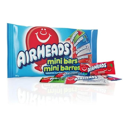 Airheads Mini Bars Assorted Flavours, 340g/12 oz (Shipped from Canada)