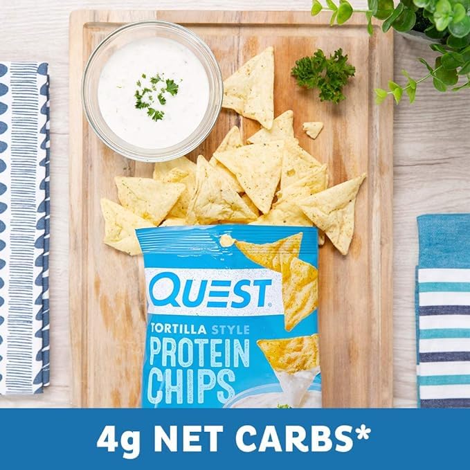 Quest Tortilla Style Protein Chips, Ranch Flavour, Quest Protein Ranch Chips 19g/0.67oz (Shipped from Canada)