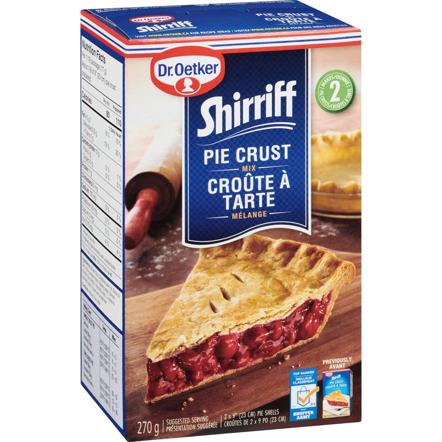 Dr. Oetker Shirriff Pie Crust Mix - Makes 2 Crusts, 270g/9.5oz (Shipped from Canada)