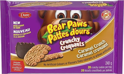 Bear Paws Crunchy Variety Pack, Caramel Crunch, Vanilla Sprinkle, Double Chocolate, 3ct, 240g/8.5oz (Shipped from Canada)