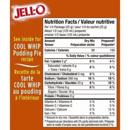 Jell-O Butterscotch Instant Pudding Mix, 99g/3.50oz (Shipped from Canada)