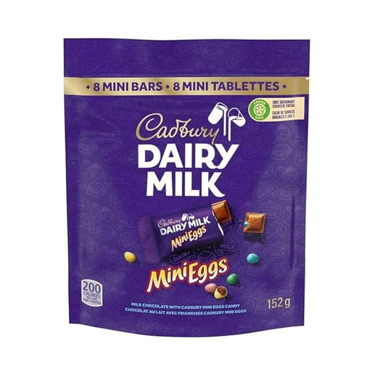 Cadbury Dairy Milk, Mini Eggs, Mini Chocolatey Candy Bars, (8 mini bars), 152 g/5.4 oz (Includes Ice Pack) Shipped from Canada